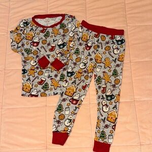 Little Sleepies Holiday Pajama Set - Red and Gray